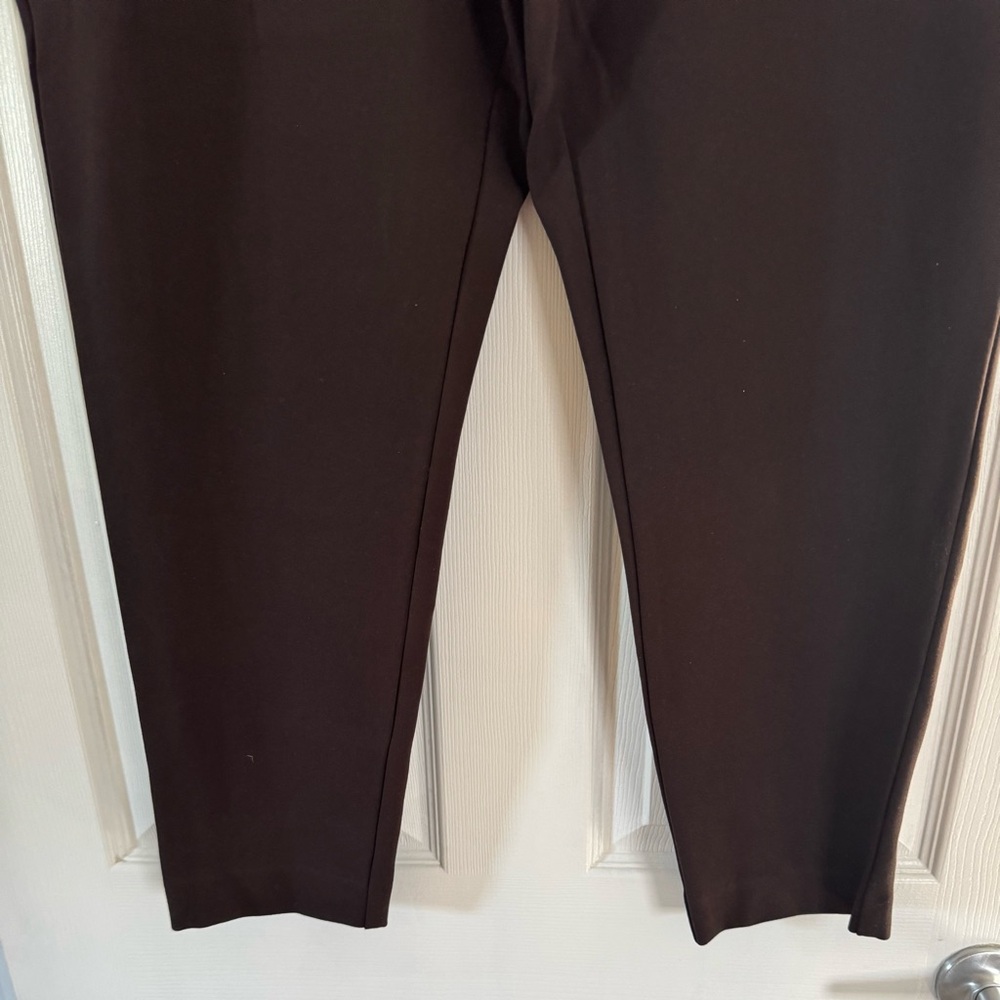 Anne Klein 🫐 Dark Brown Ponte Knit Ankle Pants - Picture 4 of 12